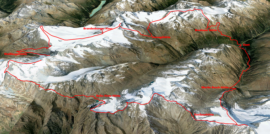 Route Hochtourenwoche Ötztal